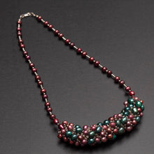  multicolor pearl cluster necklace