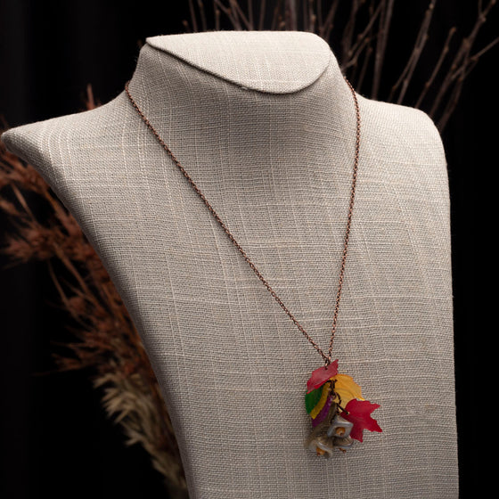 lucite falling leaves necklace
