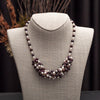 white and plum pearl cluster necklace