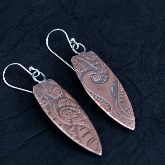 Copper Surfboard Earrings