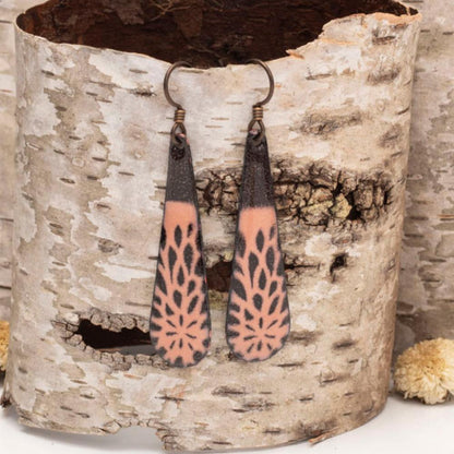 Blush and Gray Enamel Teardrop Earrings – Blush Bloom