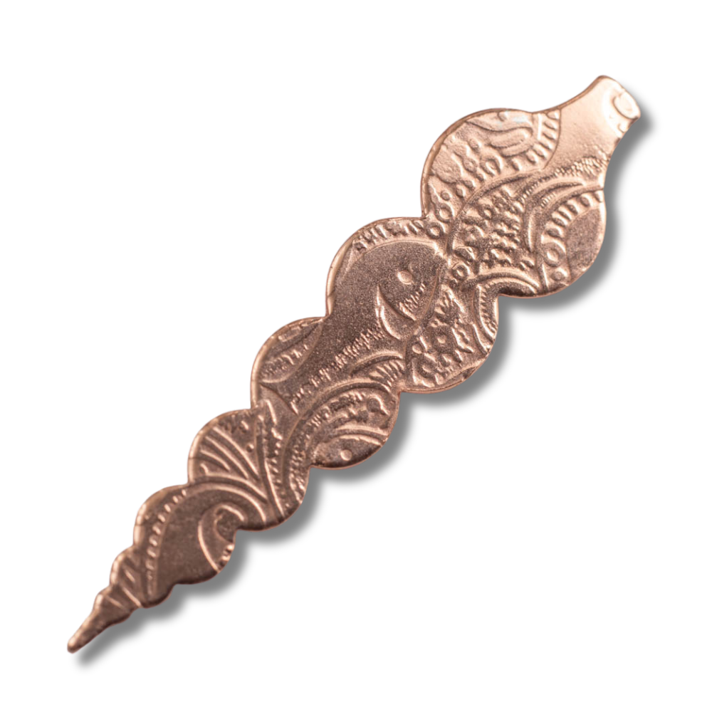 Handmade copper bauble ornament with undersea texture, 5-inch with hook, ocean-inspired holiday décor, artisan made in Vermont