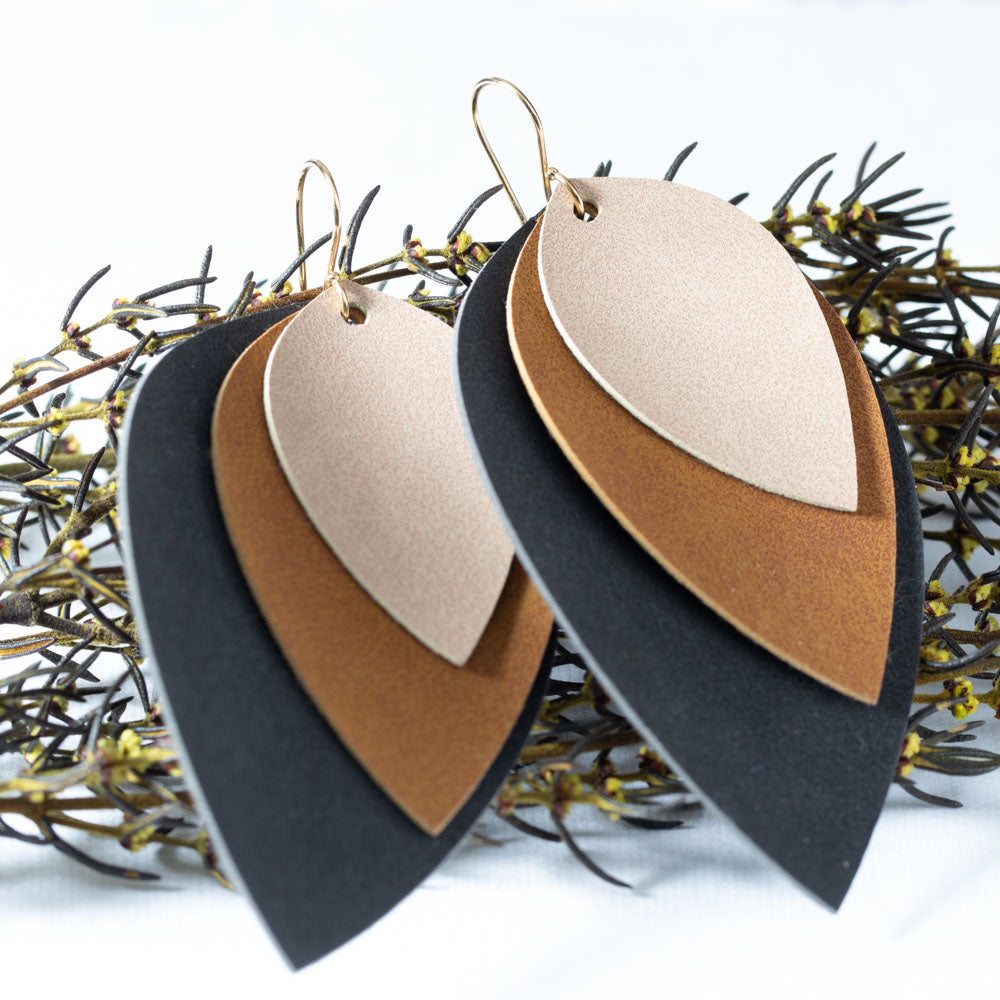 Earthy Elegance Faux Leather Earrings