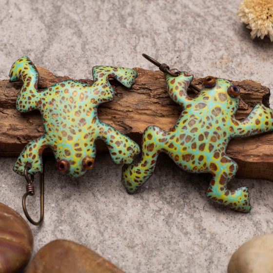 Speckled Frog Earrings