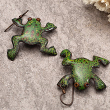  Green & Brown Frog Earrings