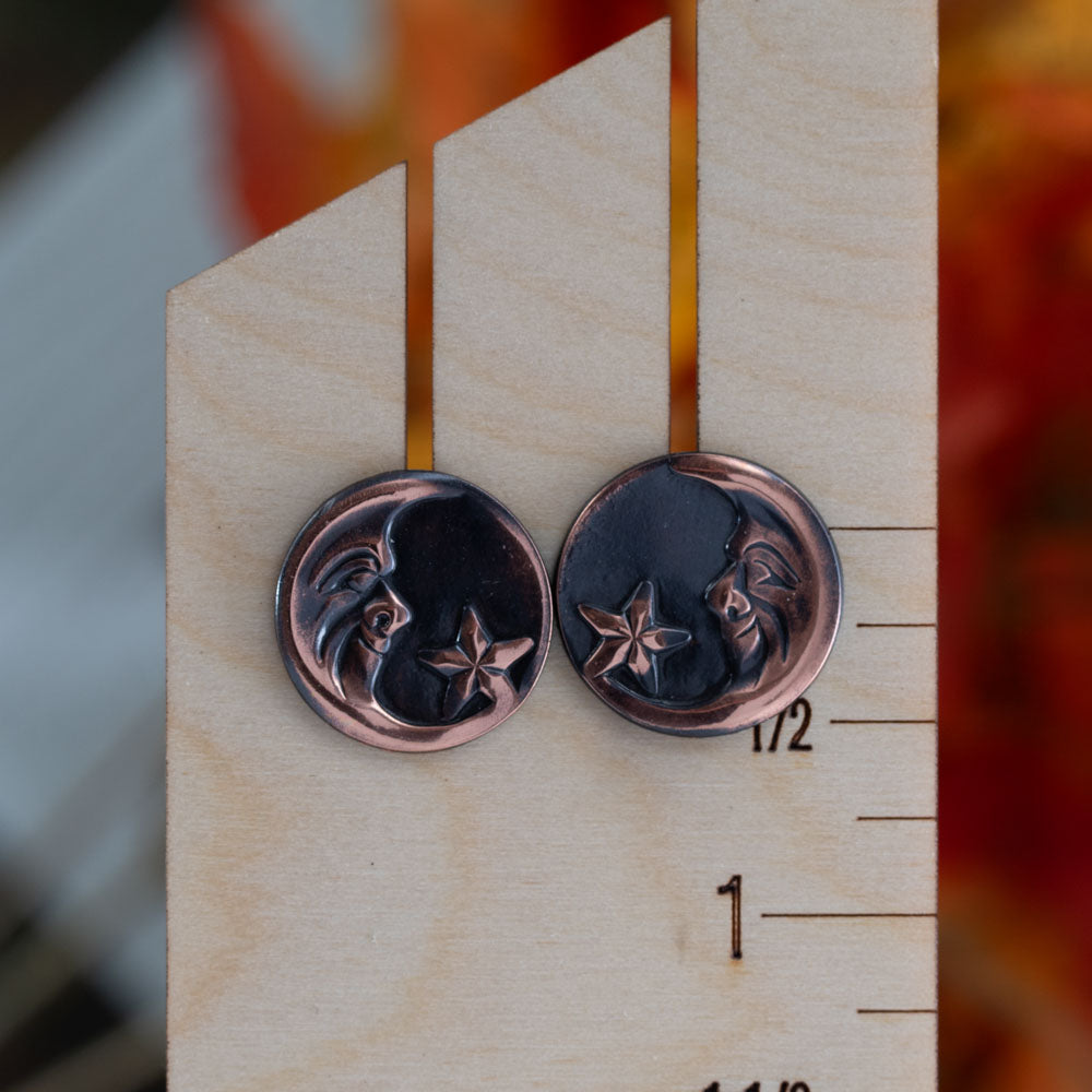 Moon & Star Copper Earrings