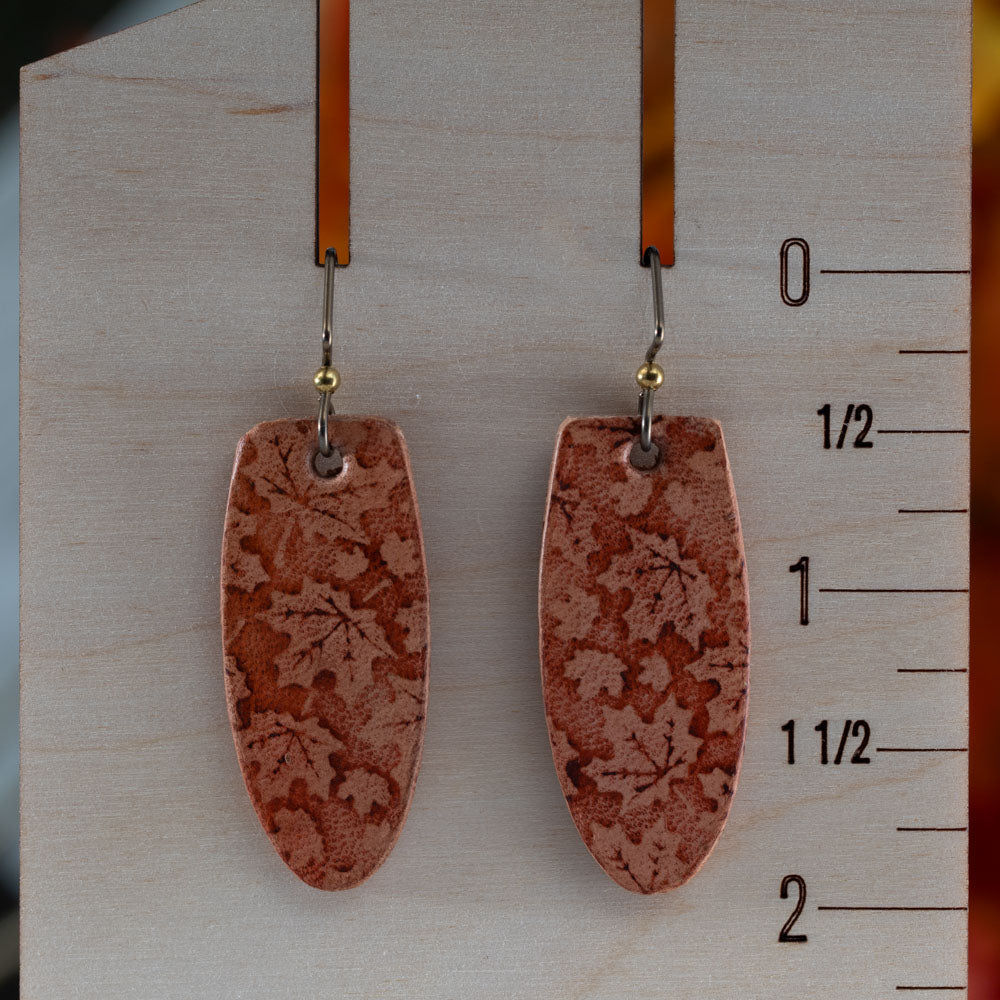 Leather Maple Leaf Earrings