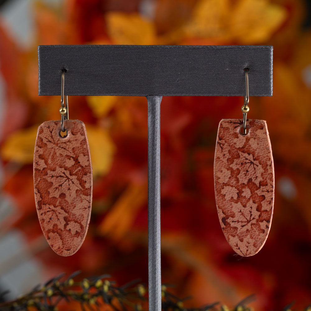 Leather Maple Leaf Earrings