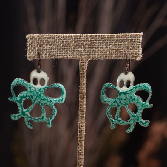 Aqua Octopus Earrings