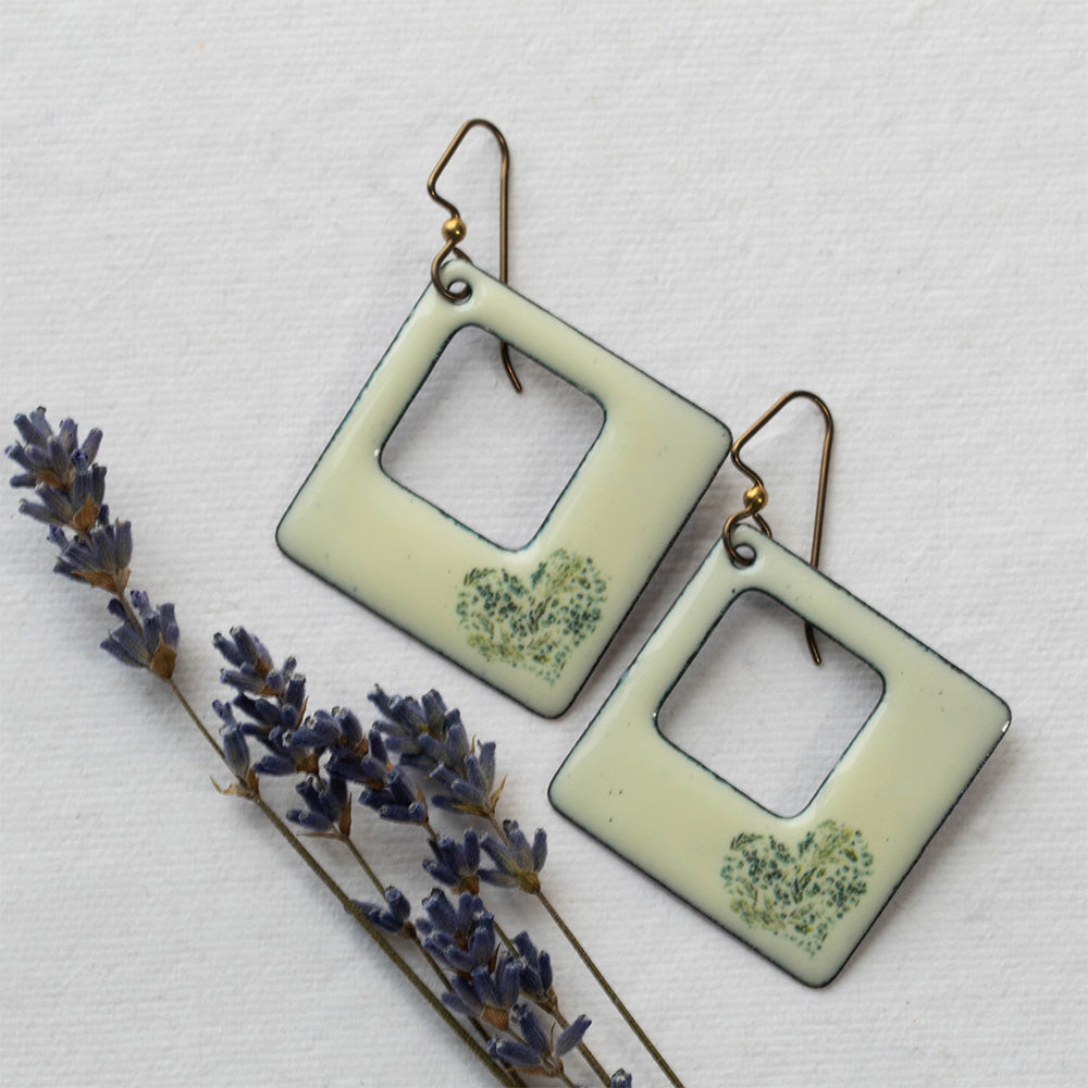 Meadow Heart Window Earrings — Light Meadow