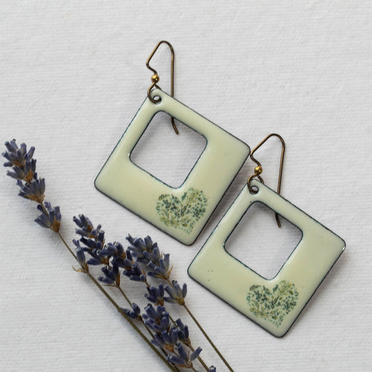 Meadow Heart Window Earrings — Light Meadow