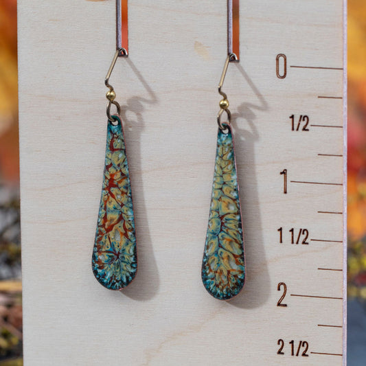 Enamel Teardrop Earrings