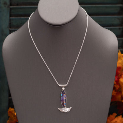 One-of-a-kind Purple Mohave gemstone pendant, artisan nature-inspired jewelry.