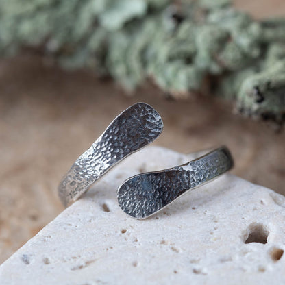 sterling silver textured wrap ring satin finish size 8 adjustable