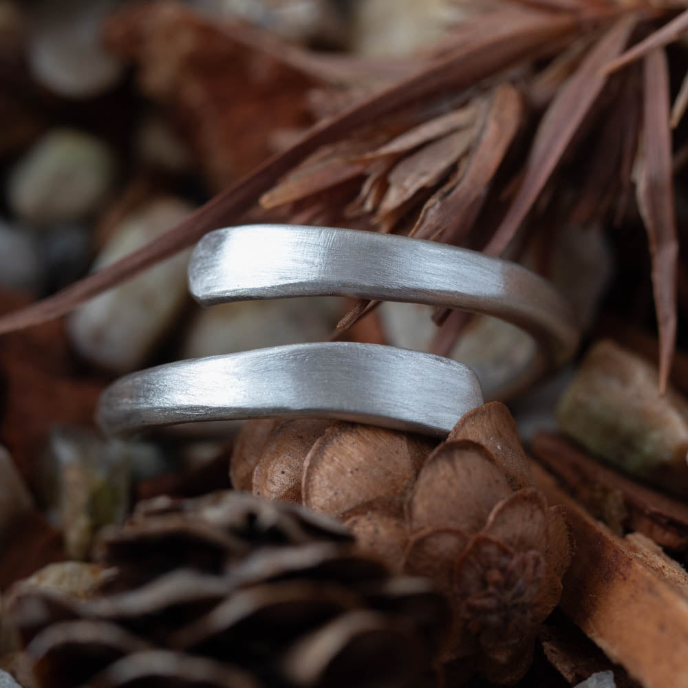 minimalist sterling silver wrap ring satin finish size 7