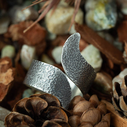 Divella Designs textured silver wrap ring close up