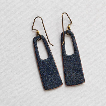 Back of rectangular enamel earrings