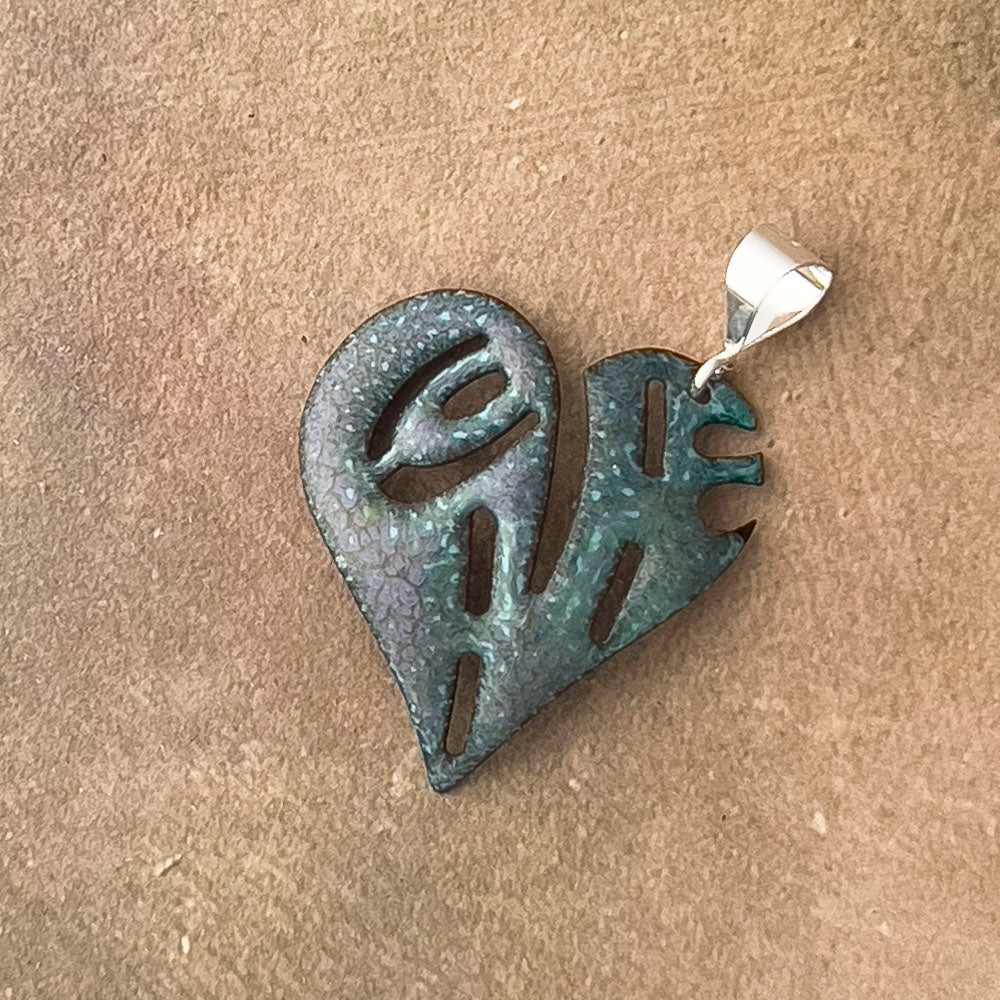 Love Script Enamel Heart Pendant