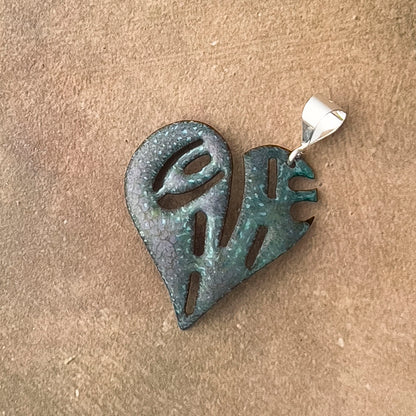 Love Script Enamel Heart Pendant