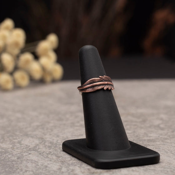 Sterling & Copper Feather Ring