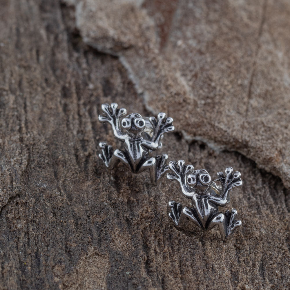 Sterling Silver Frog Earrings