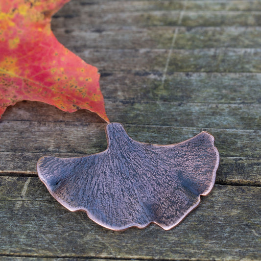 Copper Gingko Leaf Brooch