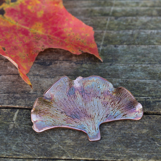 Copper Gingko Leaf Brooch