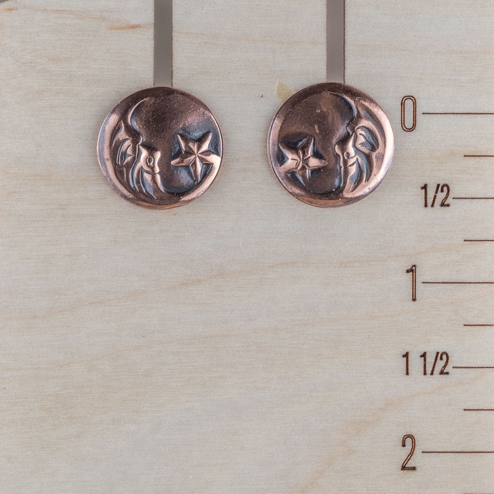 Moon & Star Copper Earrings