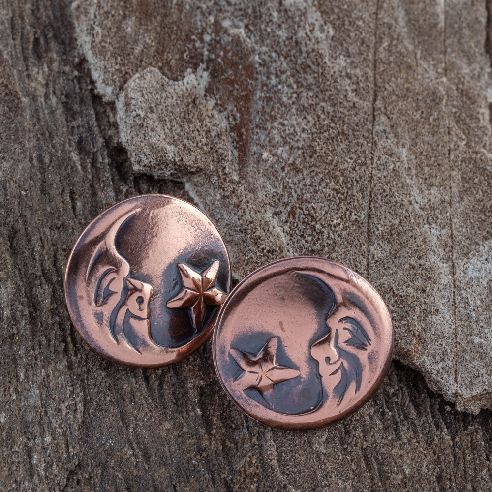 Moon & Star Copper Earrings