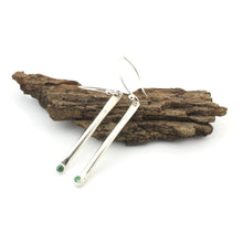  Sterling Silver and Green Stone Earrings