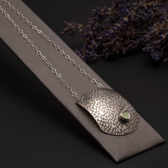 sterling silver necklace with raindrop pattern