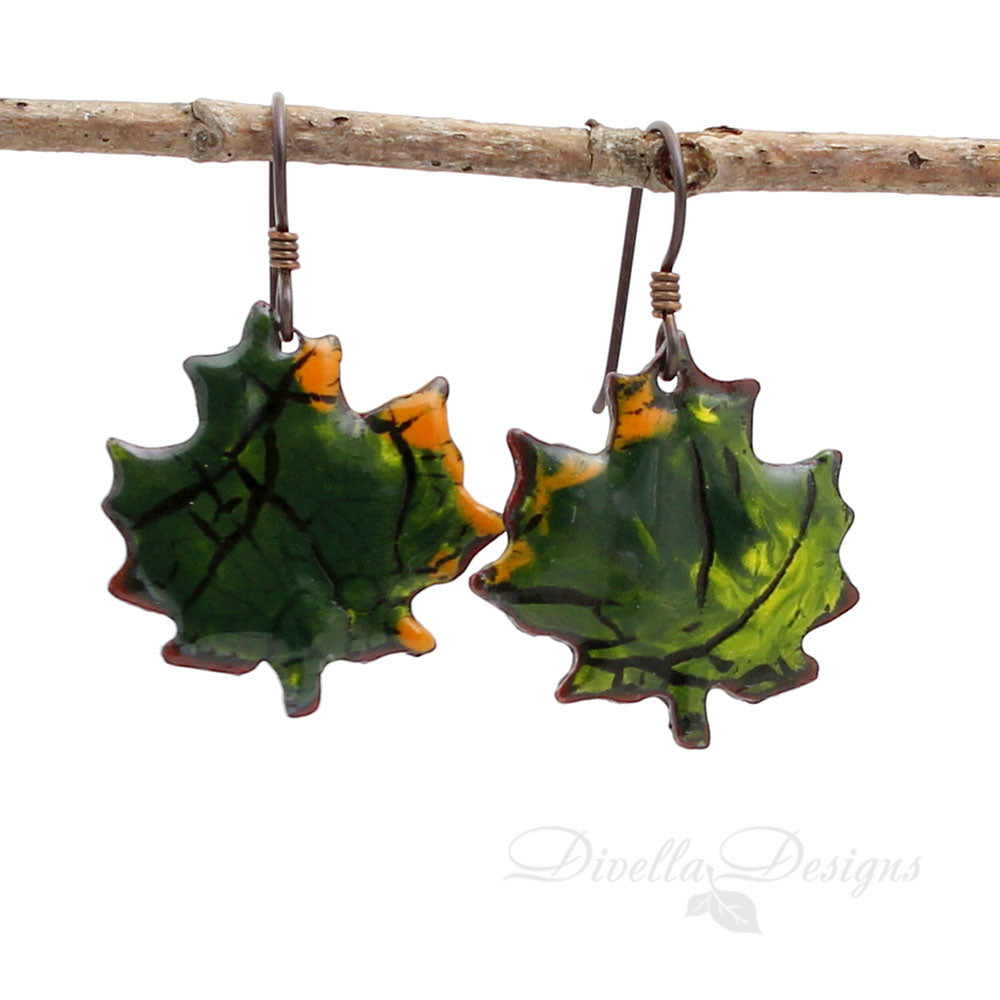 maple leaf earrings