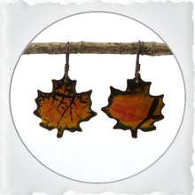  Sunset Orange Maple Leaf Earrings