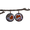 Orange & Blue Crackle Enamel Earrings