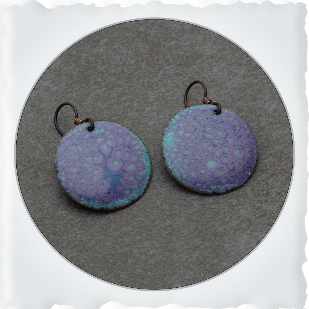 Purple & Blue Round Earrings