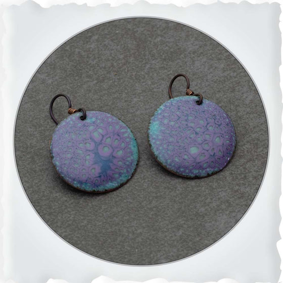 Purple & Blue Round Earrings