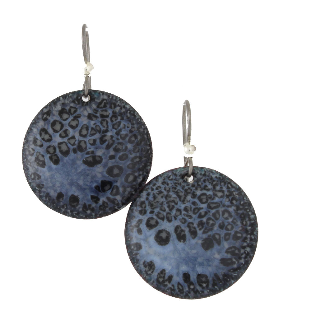 Black & Grey Opalescent Crackle Earrings