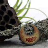 Red and Yellow Lichen Nature Inspired Pendant with bail