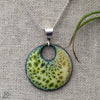 Green & Yellow Lichen Necklace with bail and chain