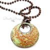 Autumn Inspired Round Necklace in green and orange