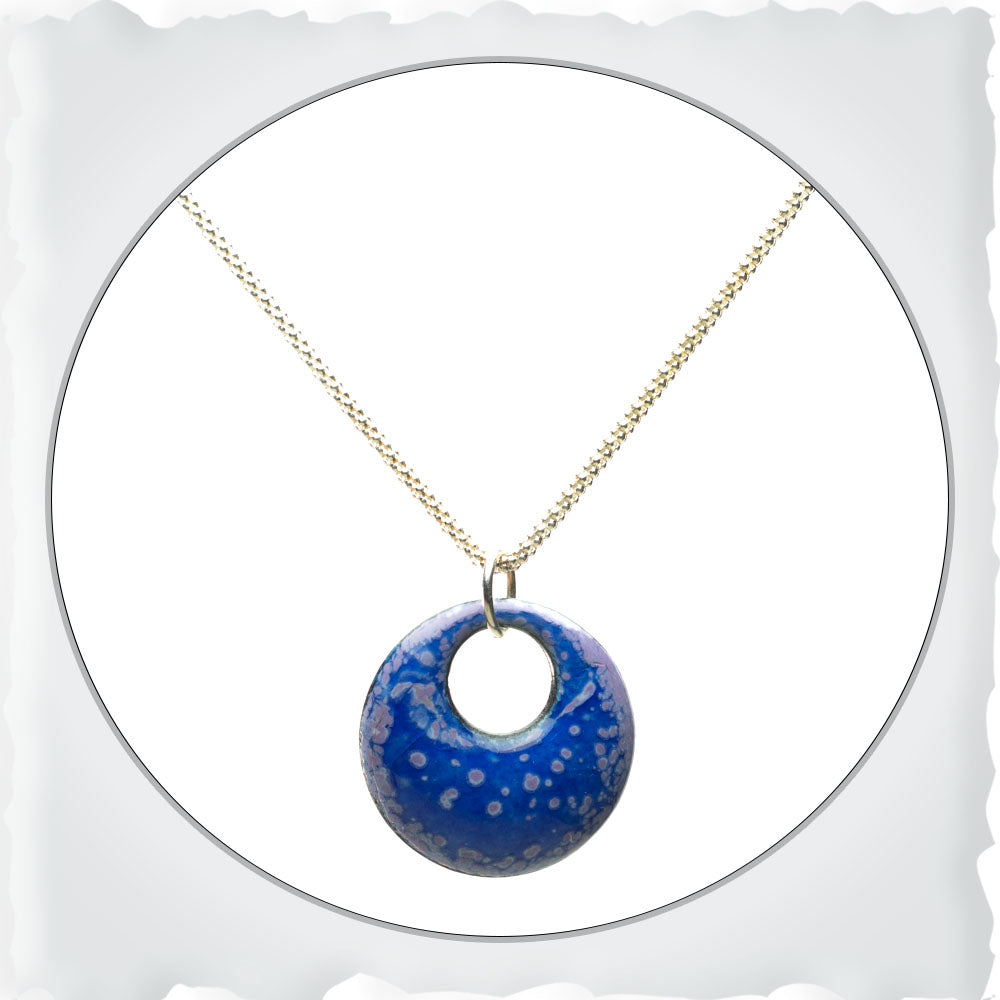 Blue nature Inspired Round Necklace