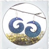 Blue Spiral Enamel Earrings