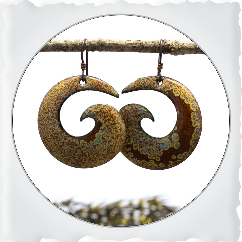 Spiral Enamel Earrings