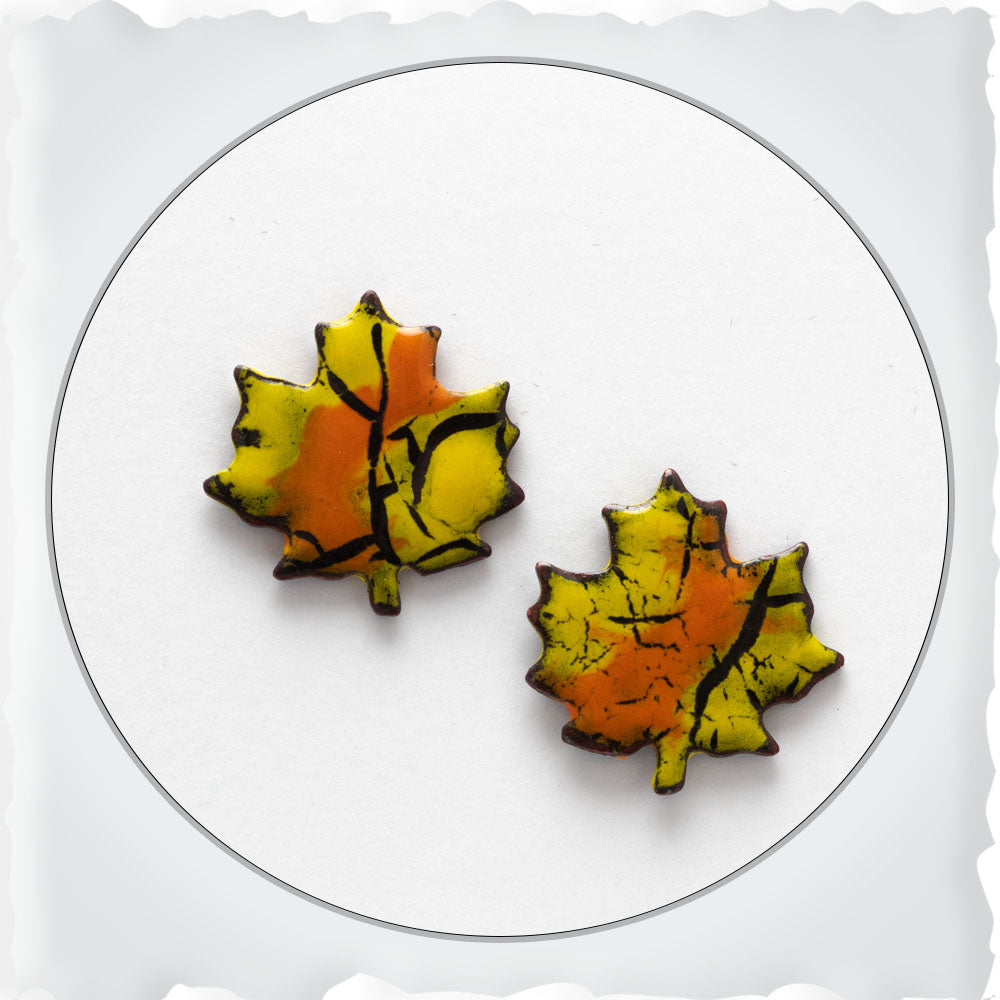 Yellow & Orange Maple Leaf Stud Earrings