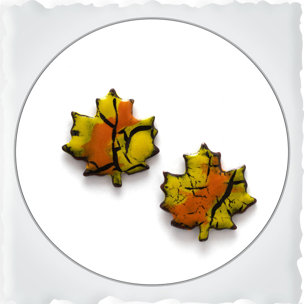 Yellow & Orange Maple Leaf Stud Earrings