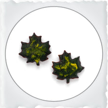  Green Maple Leaf Stud Earrings