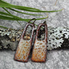 Copper & Cream Rectangular Enamel Earrings