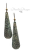 Teardrop earrings in black and willow green