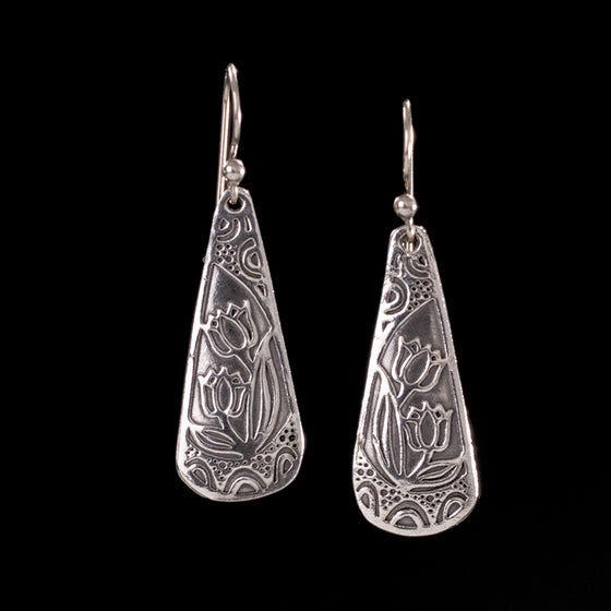 Fine Silver Tulip Earrings
