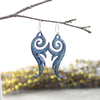 Blue Flourish Enamel Earrings